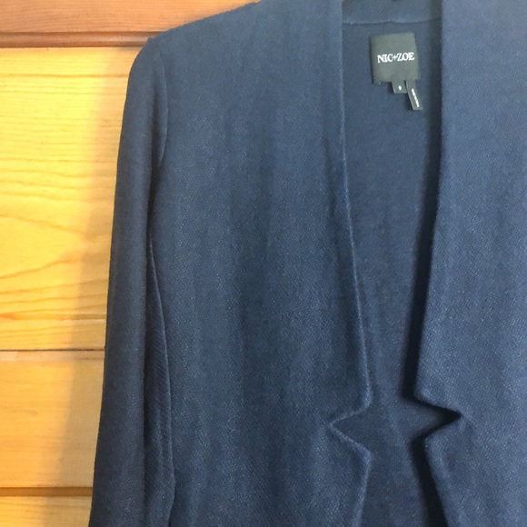 Nic and Zoe Notch Front Cardigan in Navy - Picture 2 of 3